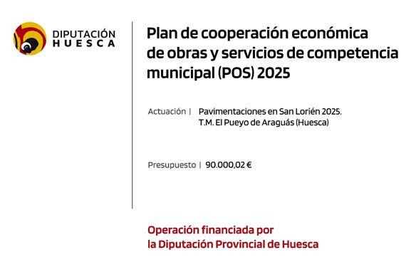 Imagen Ejecución Plan de obras y Servicios: Pavimentaciones en San Lorién 2025 (T.M. El Pueyo de Araguás)